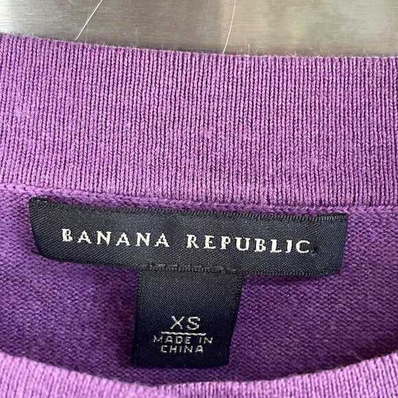 Cardigan Silk Cashmere Blend Banana Republic PurpleButtons Sweater L/S Women XS - Picture 2 of 15